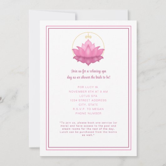 Zen Lotus Spa-dag uitnodiging (Voorkant)