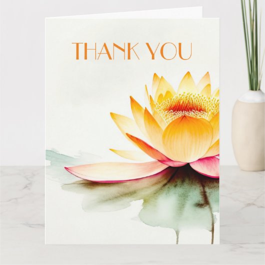 ZEN LOTUS WATERVERF BEDANKKAART (Voorkant)