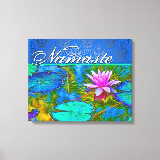 Zen Lotus Yoga Practioner's Elegant Damask Canvas Afdruk (Voorkant)