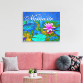 Zen Lotus Yoga Practioner's Elegant Damask Canvas Afdruk (Insitu (Woonkamer))