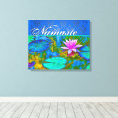 Zen Lotus Yoga Practioner's Elegant Damask Canvas Afdruk (Insitu (Houten vloer))