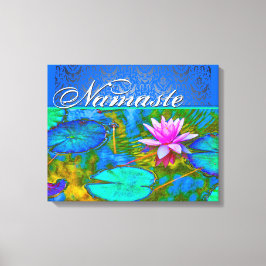 Zen Lotus Yoga Practioner's Elegant Damask Canvas Afdruk