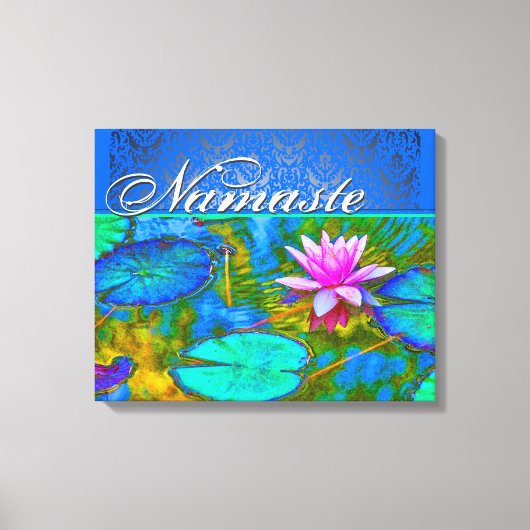 Zen Lotus Yoga Practioner's Elegant Damask Canvas Afdruk (Voorkant)