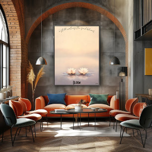 Zen Lotusbloemen bij Schemering Poster