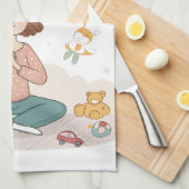 Zen Mama Calm Motherhood Art Theedoek (Quarter Fold)