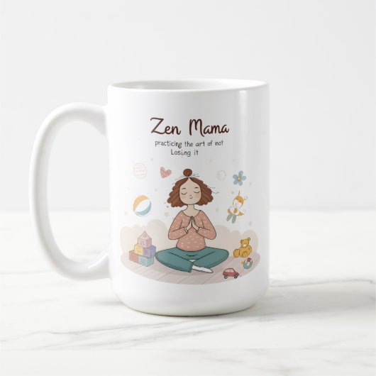 Zen Mama Kalm Moederschap Kunst Koffiemok (Links)