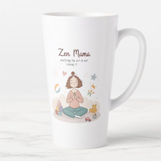 Zen Mama Kalm Moederschap Kunst Latte Mok (Rechts)