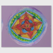 Zen Mandala Matte inpakpapier, 30" x 6' Cadeaupapier (Vlak)