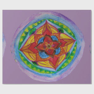 Zen Mandala Matte inpakpapier, 30" x 6' Cadeaupapier