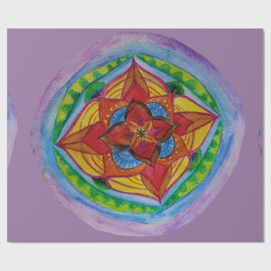 Zen Mandala Matte inpakpapier, 30" x 6' Cadeaupapier (Vlak)