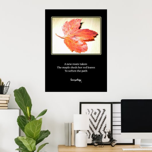 Zen Maple Poem & Art Print (Thuiskantoor)