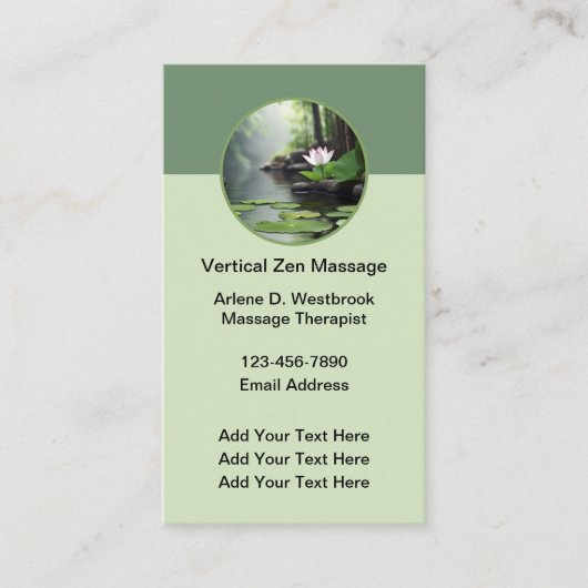 Zen Massage Natuur Thema Visitekaartjes (Voorkant)