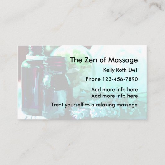 Zen Massage Visitekaartjes (Voorkant)