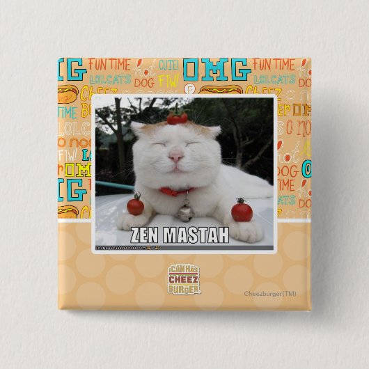 Zen Mastah Vierkante Button 5,1 Cm (Voorkant)
