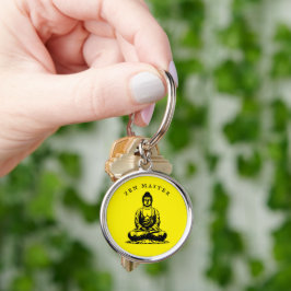 Zen Master - Boeddha meditatie Geel Sleutelhanger