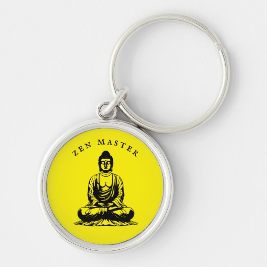 Zen Master - Boeddha meditatie Geel Sleutelhanger (Voorkant)