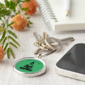 Zen Master - Boeddha meditatie Groen Sleutelhanger (Zijkant)