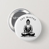 Zen Master - Boeddha meditatie Ronde Button 5,7 Cm (Voorkant /achterkant)