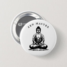 Zen Master - Boeddha meditatie Ronde Button 5,7 Cm