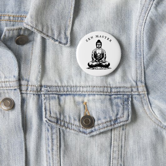 Zen Master - Boeddha meditatie Ronde Button 5,7 Cm (In situ)