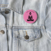 Zen Master - Boeddha meditatie Roze Ronde Button 5,7 Cm (In situ)