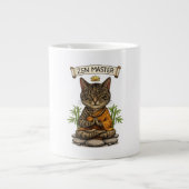 Zen Master Cat Funny Chill Gray Tabby Cat Gift  Grote Koffiekop (Voorkant)
