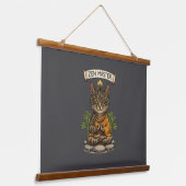 Zen Master Cat Funny Chill Gray Tabby Cat Gift  Hangend Wandkleed (Gebogen)