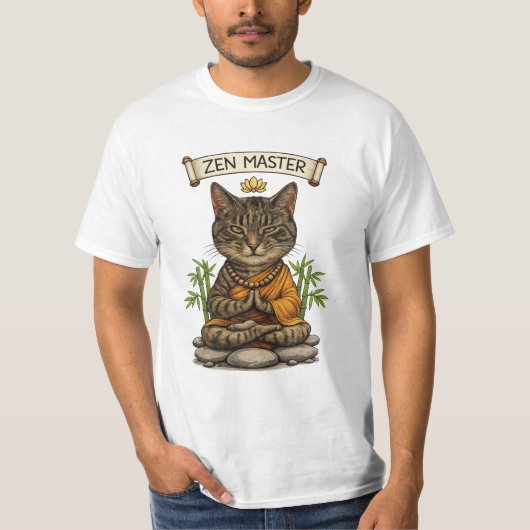 Zen Master Cat Funny Chill Gray Tabby Cat Gift  T-shirt (Voorkant)