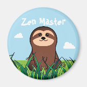 "Zen Master" kawaii Sloth Magneet (Voorkant)