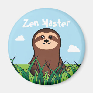 "Zen Master" kawaii Sloth Magneet