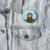 "Zen Master" kawaii Sloth Ronde Button 5,7 Cm (In situ)