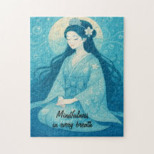 Zen Meditatie kunst Mindfulness Yoga Blauw Custom