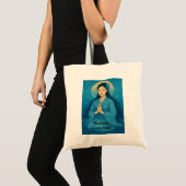 Zen Meditatie kunst Mindfulness Yoga Blauw Custom Tote Bag (Voorkant (product))