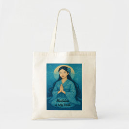 Zen Meditatie kunst Mindfulness Yoga Blauw Custom Tote Bag