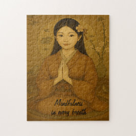 Zen Meditatie kunst Mindfulness Yoga Bruin Custom Legpuzzel