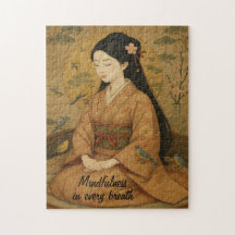 Zen Meditatie kunst Mindfulness Yoga Bruin Custom