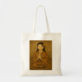 Zen Meditatie kunst Mindfulness Yoga Bruin Custom Tote Bag