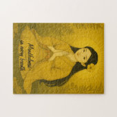 Zen Meditatie kunst Mindfulness Yoga Geel Custom Legpuzzel (Horizontaal)