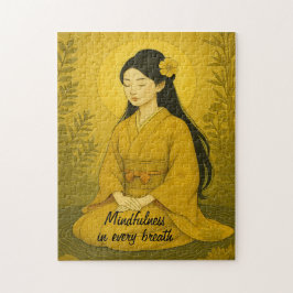 Zen Meditatie kunst Mindfulness Yoga Geel Custom Legpuzzel