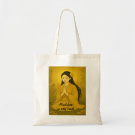 Zen Meditatie kunst Mindfulness Yoga Geel Custom Tote Bag