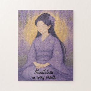 Zen Meditatie kunst Mindfulness Yoga Paarse Custom Legpuzzel
