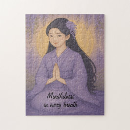 Zen Meditatie kunst Mindfulness Yoga Paarse Custom Legpuzzel