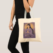 Zen Meditatie kunst Mindfulness Yoga Paarse Custom Tote Bag (Voorkant (product))