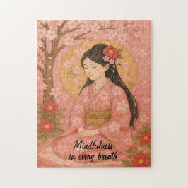 Zen Meditatie kunst Mindfulness Yoga Roze Custom Legpuzzel