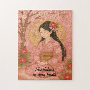 Zen Meditatie kunst Mindfulness Yoga Roze Custom Legpuzzel