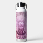 Zen Meditatie Paarse Gepersonaliseerd Waterfles<br><div class="desc">Spiritueel meditatiesymbool paarse gepersonaliseerde waterfles.</div>