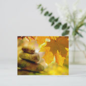 Zen meditatie-stenen en Maple Leaves Briefkaart (Staand voorkant)