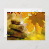 Zen meditatie-stenen en Maple Leaves Briefkaart (Voorkant / Achterkant)