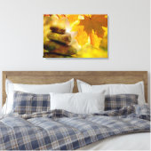 Zen meditatie-stenen en Maple Leaves Canvas Afdruk (Insitu (Slaapkamer))