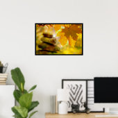 Zen meditatie-stenen en Maple Leaves Poster (Thuiskantoor)